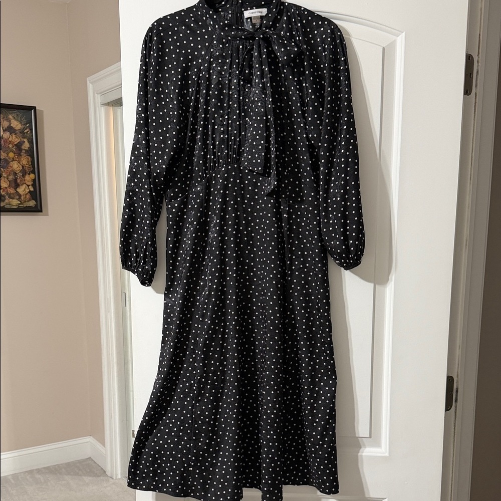 Calvin Klein Black Dress with White Dots